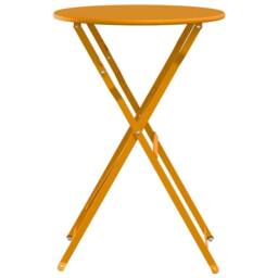 Berkfield Home Folding Bistro Table Mustard Yellow √ò50x71 cm Powder-coated Steel - Size: 50x71 cm - thumbnail 5