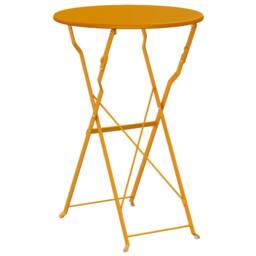 Berkfield Home Folding Bistro Table Mustard Yellow √ò50x71 cm Powder-coated Steel - Size: 50x71 cm - thumbnail 6