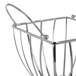 Orsina Asa Chrome Fruit Basket with Round Handle in Silver - thumbnail 5