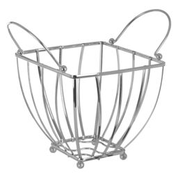 Orsina Asa Chrome Fruit Basket with Round Handle in Silver - thumbnail 3