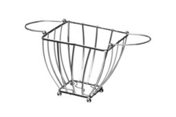 Orsina Asa Chrome Fruit Basket with Round Handle in Silver - thumbnail 1