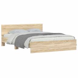 Berkfield Home Bed Frame without Mattress Sonoma Oak 140x200 cm in Light Tan - thumbnail 3
