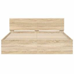 Berkfield Home Bed Frame without Mattress Sonoma Oak 140x200 cm in Light Tan - thumbnail 5