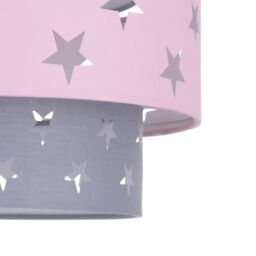 First Choice Lighting Pink & Grey Star Two Tier Light Shade - thumbnail 5