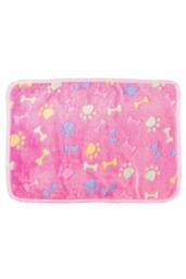 KDMD Warm Pet Fleece Mat Blanket Bone Print 76x52cm Pink Dog Cat Puppy - Size: 76x52 cm - thumbnail 2