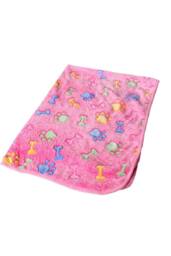 KDMD Warm Pet Fleece Mat Blanket Bone Print 76x52cm Pink Dog Cat Puppy - Size: 76x52 cm - thumbnail 1