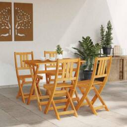 Berkfield Home Folding Garden Chairs 4 pcs 36x46x86 cm Solid Wood Acacia in Brown - Size: 36 x 46 x 86 cm - thumbnail 3