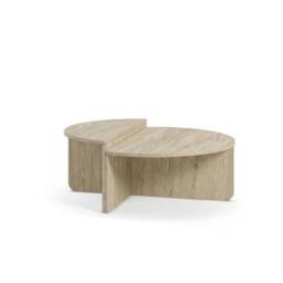 Decortie 'Aloeva' D-Shape Modular Coffee Table Set of 2 in Cream - Size: 1 Pack - thumbnail 2