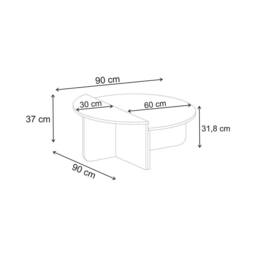 Decortie 'Aloeva' D-Shape Modular Coffee Table Set of 2 in Cream - Size: 1 Pack - thumbnail 5