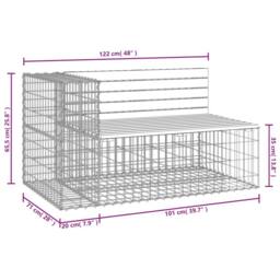 Berkfield Home Garden Bench Gabion Design 122x71x65.5 cm Solid Wood Douglas in Brown - thumbnail 8