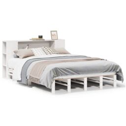 Berkfield Home Bookcase Bed without Mattress White 140x190 cm Solid Wood in Brown - thumbnail 2