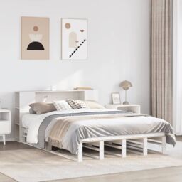 Berkfield Home Bookcase Bed without Mattress White 140x190 cm Solid Wood in Brown - thumbnail 1