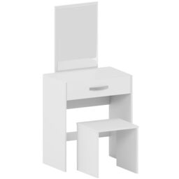 Home Discount Vida Designs Isla Dressing Table Set with Built-in Mirror & Stool in White - thumbnail 9
