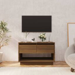 Berkfield Home TV Cabinet Brown Oak 70x41x44 cm Engineered Wood - Size: 70 x 41 x 44 cm - thumbnail 2