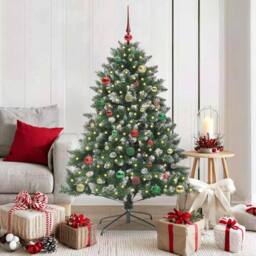 Berkfield Home Artificial Christmas Tree with Stand Green 105 x 105 x 150 cm - thumbnail 1