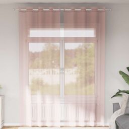Berkfield Home Voile Curtains with Grommets 2 pcs Light Pink 140x260 cm - thumbnail 1