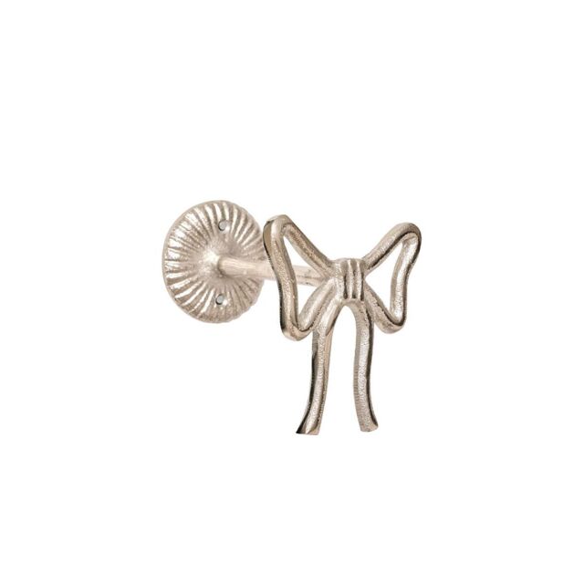 Melody Maison Set Of 2 Silver Metal Bow Curtain Tie Backs - image 1