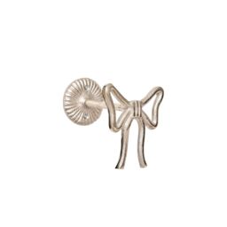 Melody Maison Set Of 2 Silver Metal Bow Curtain Tie Backs - thumbnail 1