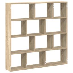 Berkfield Home Wall Cube Shelf 12 Compartments Sonoma Oak Engineered Wood in Brown - thumbnail 6