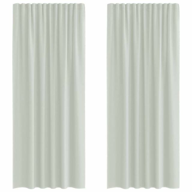 Berkfield Home Voile Curtains with Rod Pockets 2 pcs Light Grey - image 1