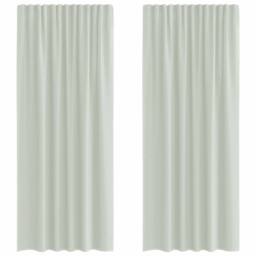 Berkfield Home Voile Curtains with Rod Pockets 2 pcs Light Grey - thumbnail 1