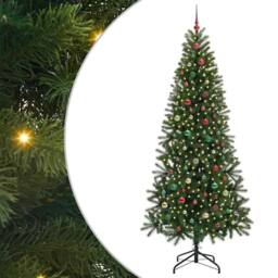 Berkfield Home Artificial Christmas Tree with 300 LEDs Green 240 cm PE & PVC - thumbnail 2