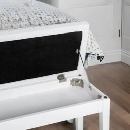 FURNOS Tufted Faux Leather Piano Bench Seat With Storage White - thumbnail 3