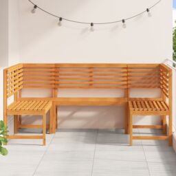 Berkfield Home 5-Piece Acacia Wood Garden Bench Set in Brown - thumbnail 3