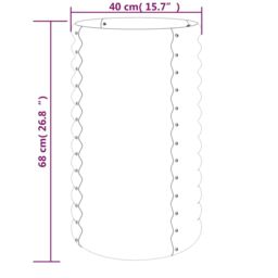 Berkfield Home Garden Planter Powder-coated Steel 40x40x68 cm Anthracite in Black - Size: 40 x 40 x 68 cm - thumbnail 4