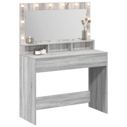 Berkfield Home Gray Sonoma Dressing Table with LED Lights - 100x41x135 cm in Grey - Size: 100 x 41 x 135 cm - thumbnail 3