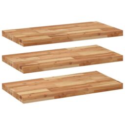 Berkfield Home Floating Shelves 3 pcs 80x40x4 cm Oil Finished Solid Wood Acacia in Brown - Size: 80 x 40 x 4 cm - thumbnail 2