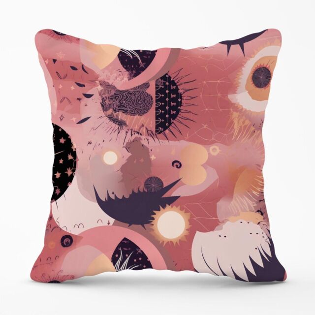 Warren Reed - Designer Abstract Red Pink Pattern Outdoor Cushion - Size: 45 cm x 45 cm - image 1