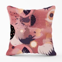 Warren Reed - Designer Abstract Red Pink Pattern Outdoor Cushion - Size: 45 cm x 45 cm - thumbnail 1