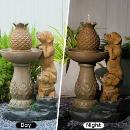 Bumilgar Cute Garden Solar Water Feature With Lights in Brown - thumbnail 5