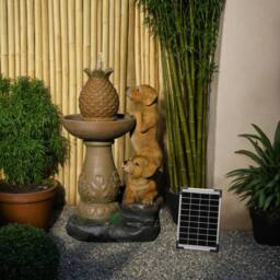 Bumilgar Cute Garden Solar Water Feature With Lights in Brown - thumbnail 9