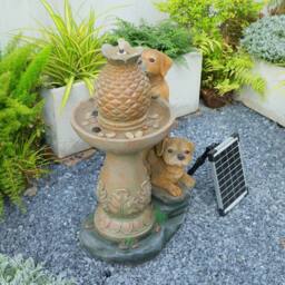 Bumilgar Cute Garden Solar Water Feature With Lights in Brown - thumbnail 8