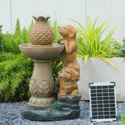 Bumilgar Cute Garden Solar Water Feature With Lights in Brown - thumbnail 1