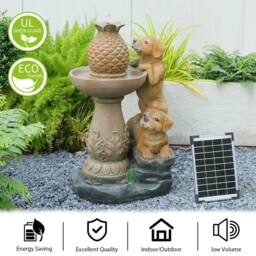 Bumilgar Cute Garden Solar Water Feature With Lights in Brown - thumbnail 3