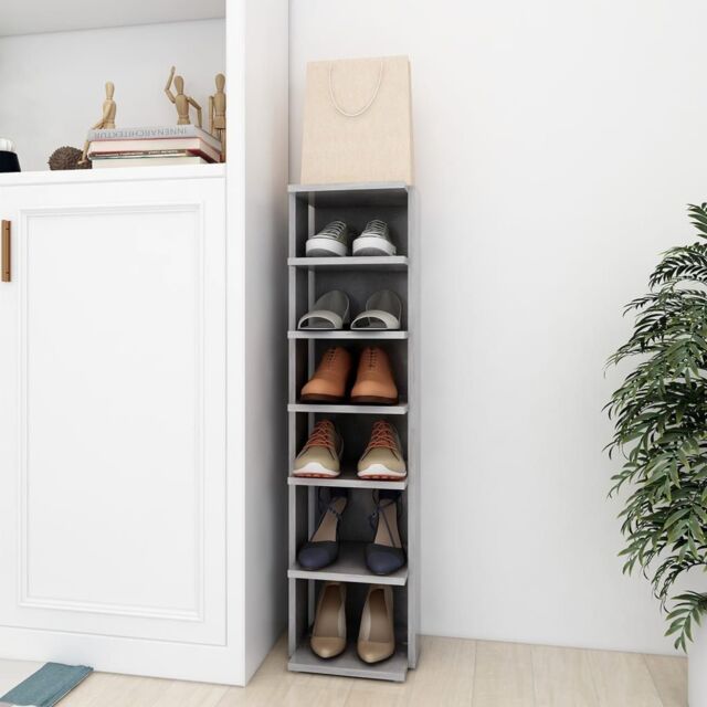 Berkfield Home Shoe Cabinet Concrete Grey 27.5x27x102 cm Engineered Wood - image 1