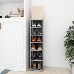 Berkfield Home Shoe Cabinet Concrete Grey 27.5x27x102 cm Engineered Wood - thumbnail 1