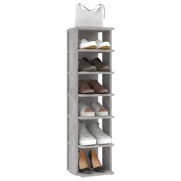 Berkfield Home Shoe Cabinet Concrete Grey 27.5x27x102 cm Engineered Wood - thumbnail 6