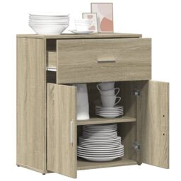Berkfield Home Sideboard Sonoma Oak 60x31x70 cm Engineered Wood in Brown - Size: 60 x 31 x 70 cm - thumbnail 4