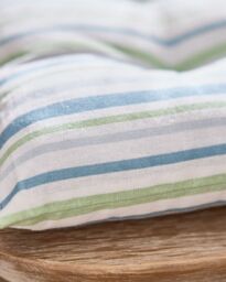 Dibor Set of 2 Blue Striped Indoor Outdoor Chair Seat Pad Garden Cushions L40cm x W40cm - Size: 40 cm x 40 cm - thumbnail 4