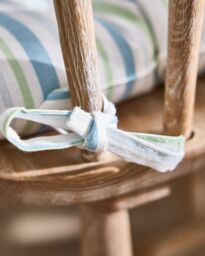 Dibor Set of 2 Blue Striped Indoor Outdoor Chair Seat Pad Garden Cushions L40cm x W40cm - Size: 40 cm x 40 cm - thumbnail 5