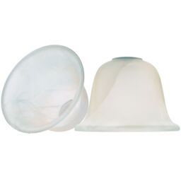 Happy Homewares Pair of White Alabaster Glass Shades with Traditional Shape for E14 & E27 - thumbnail 2