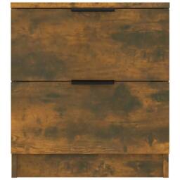 Berkfield Home Bedside Cabinets 2 pcs Smoked Oak Engineered Wood in Brown - thumbnail 4