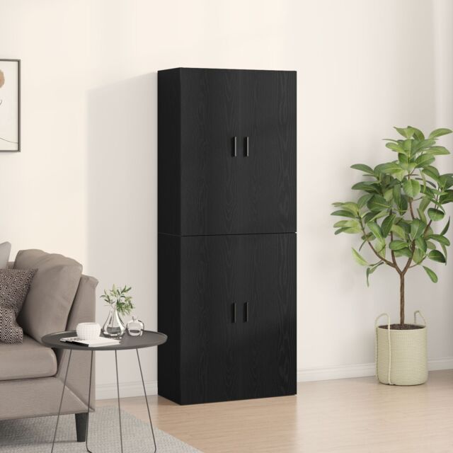 Berkfield Home Cabinets 2 pcs Black Oak 69, 5x34x180 cm Engineered Wood - Size: 5 x 34 x 180 cm - image 1