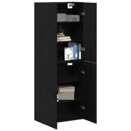 Berkfield Home Cabinets 2 pcs Black Oak 69, 5x34x180 cm Engineered Wood - Size: 5 x 34 x 180 cm - thumbnail 3