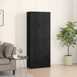 Berkfield Home Cabinets 2 pcs Black Oak 69, 5x34x180 cm Engineered Wood - Size: 5 x 34 x 180 cm - thumbnail 1