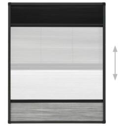 Berkfield Home Plisse Insect Screen for Windows Aluminium 60x80 cm with Shade in Black - thumbnail 4